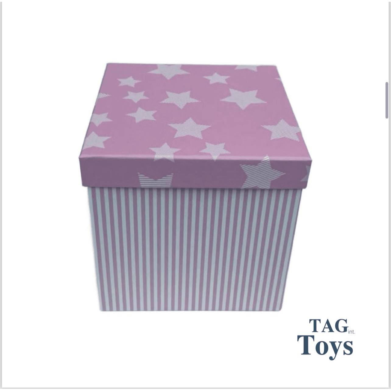 Pink Extra Large Star With Stripes Square Gift Box Big Size