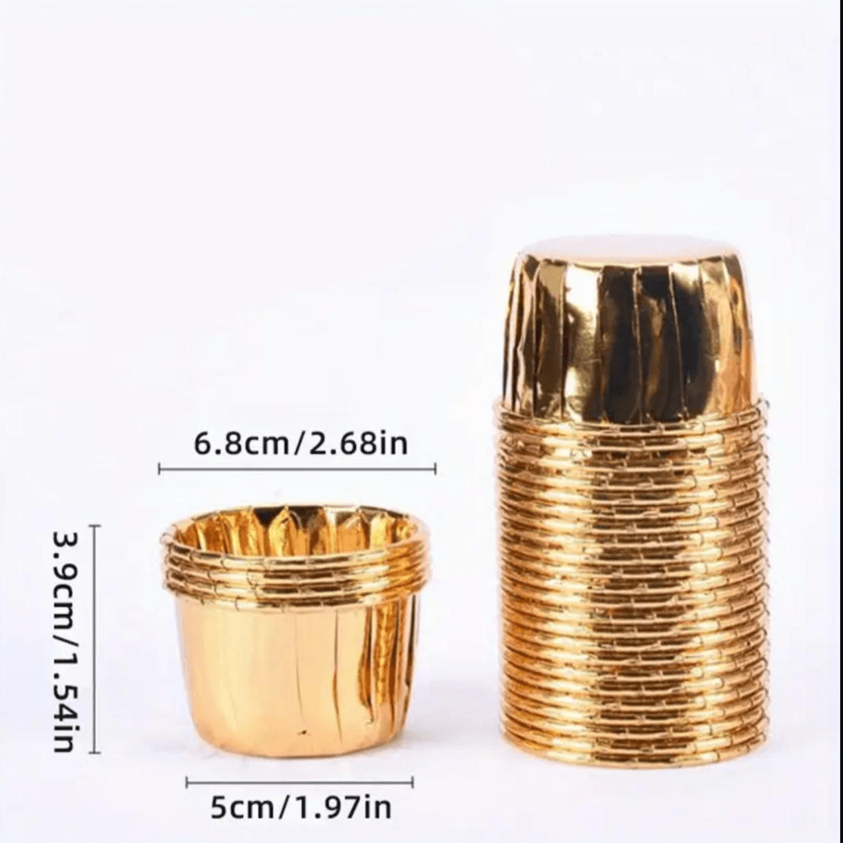 Cupcake Molder Gold 20pcs 6.8cm x 3.9 cm x 5cm 