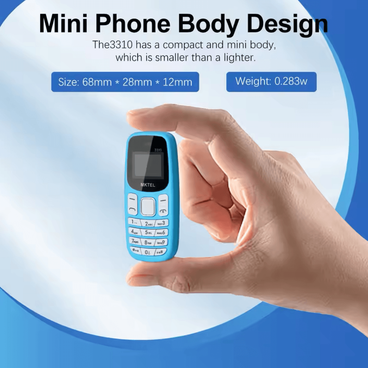 Mktel 3310 Mini Feature Phone With Earhook Dual Sim Dual Standby Mp3/Mp4/Fm Radio/Bluetooth/Gprs Colour Yellow 