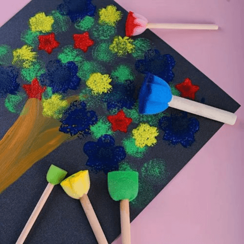 13-Piece Sponge Painting Brush & Roller Set for DIY Arts & Crafts
