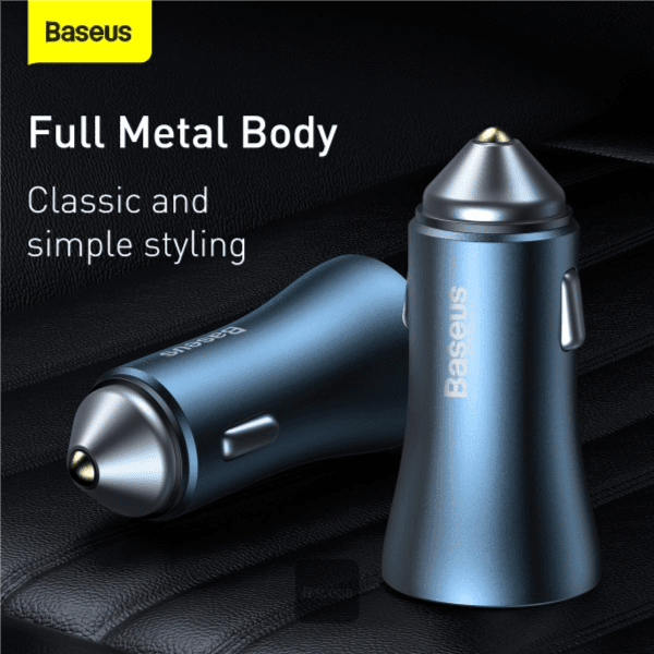 Baseus Golden Contactor Pro Dual Quick USB and Type C 40W Car Charger