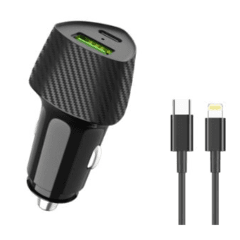 Trands Ad663 38W Car Charger Type C Lightning Cable