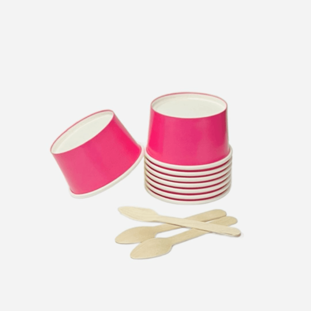 25 pcs Large Ice Cream Cup and sweets - Pink 9oz (5 cm length & 9 cm diagonal)