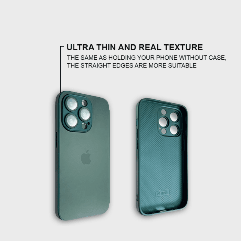IPHONE 12Pro AG Frosted Glass Case with Camera Lens Protection Green Blue