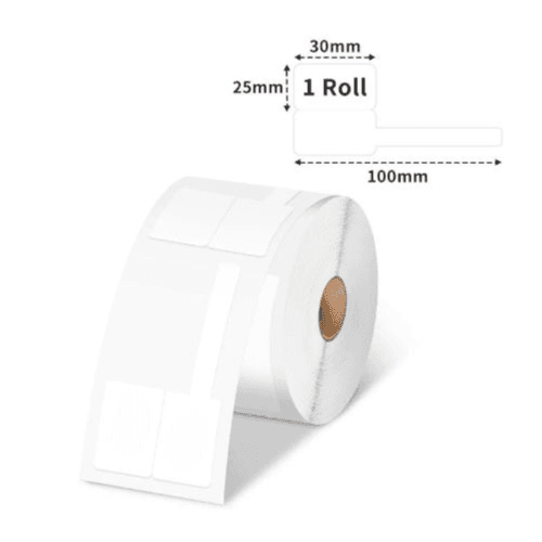 Phomemo - 30x25mm+45mm White Cable Labels for M110/M221/M120/M200 -100 Labels (1 Roll)