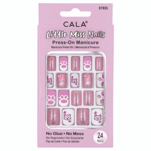 Cala Little Miss Nails Press on manicure Pink / Glitter 24 nails code 87935