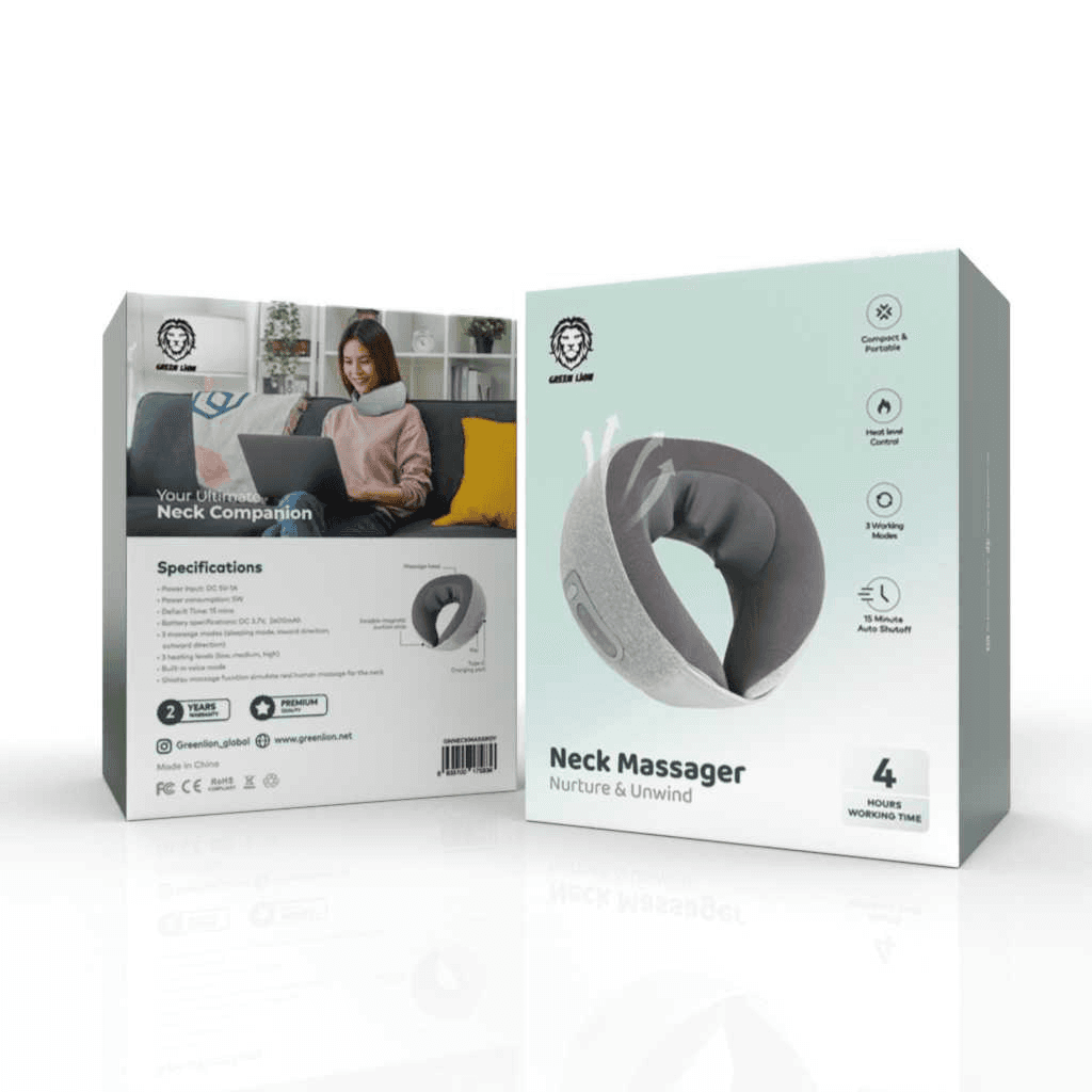 Neck Massager Nurture & Unwind 4 Hrs Working Time Type-C Charging - Green Lion