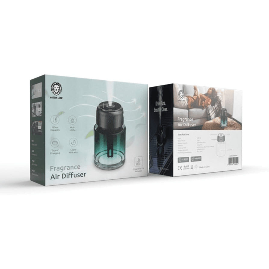 Green Lion Fragrance Air Diffuser 160ml Capacity Multi Mode With Light Indicator and Type C Rechargeable - Green