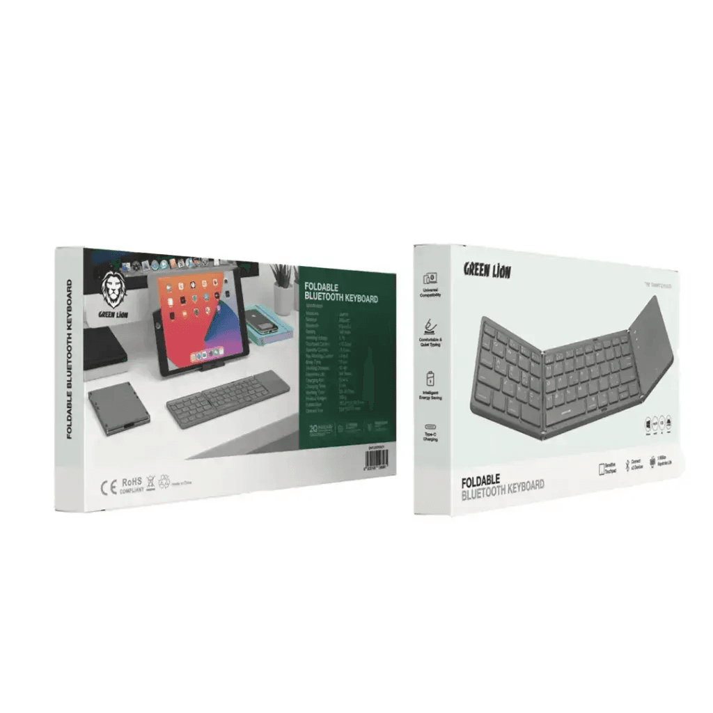 Green Lion Foldable Bluetooth Keyboard (Connect x 3 Devices) Universal Compatibility and Type-C Charging