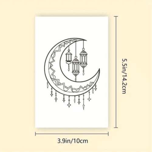 32pcs Eid Colouring Cards - Moon, Stars & More
