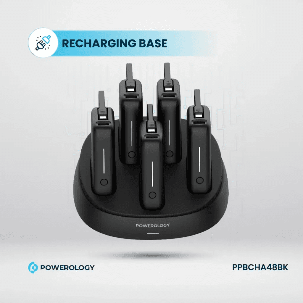 Powerology 5-in-1 Power Bank Station - 10000mAh PDW 50W QC  - Black