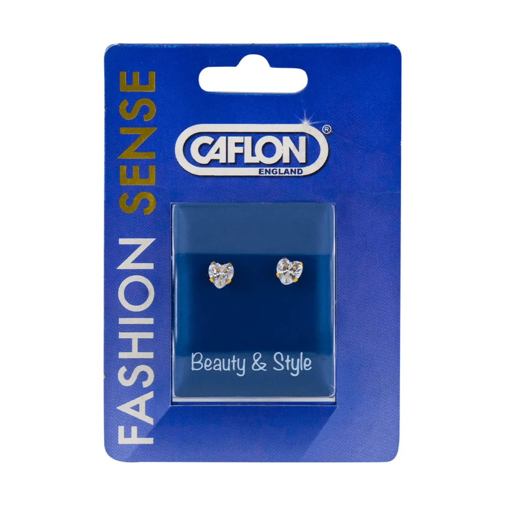 Caflon Fashion Sense Earring Gold plated Tiff Cubic Zirconia Heart 5*5mm Ref292005