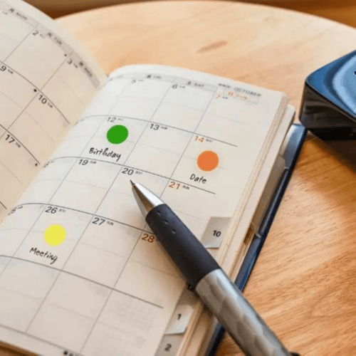 8000 Color Coding Labels, 1/4\" Round - 8 Colors