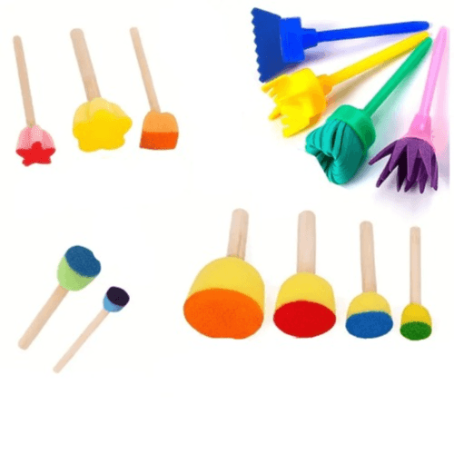 13-Piece Sponge Painting Brush & Roller Set for DIY Arts & Crafts