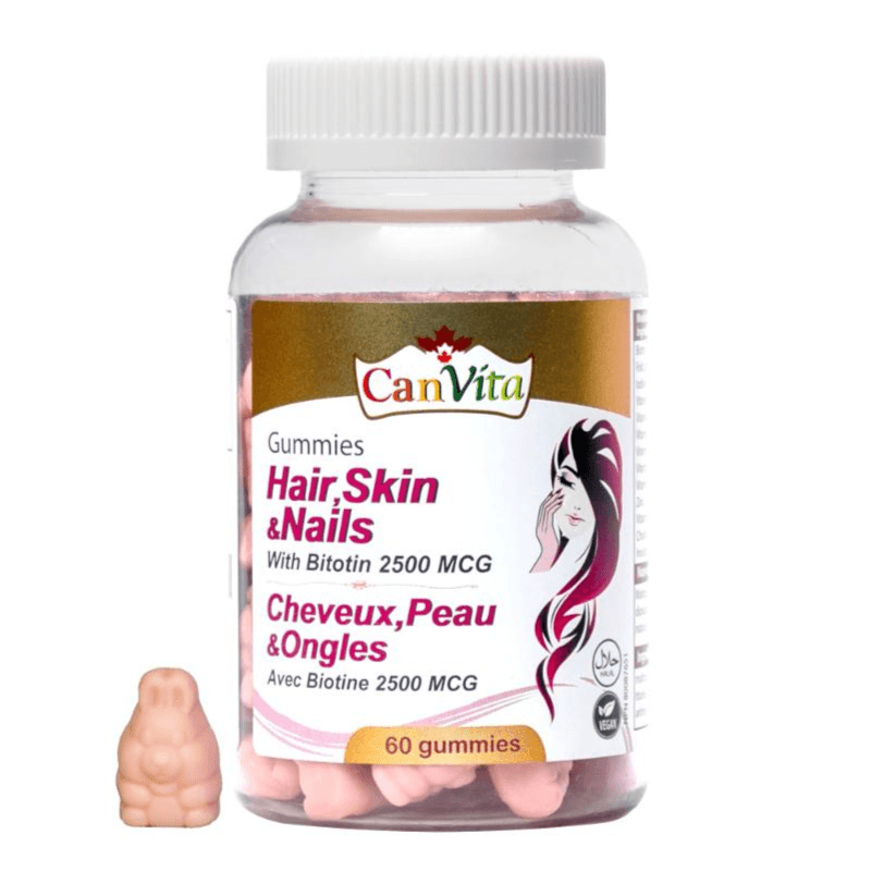 Canvita Hair Skin Nails With Biotin 2500 Mcg Gummies 60 s