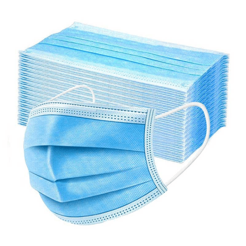 Disposable Face Masks Blue Color 3ply 50pcs