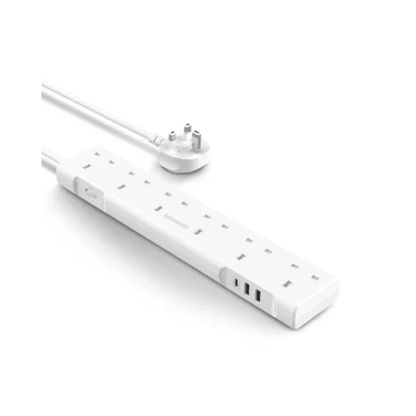 موزع طاقة موكسييدو 3250 واط مع واقي من زيادة التيار 9 منافذ، 1 منفذ USB-C PD + 2 منافذ USB-A + 6 مخرجات AC مع كابل 2 متر