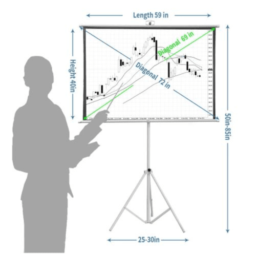 Green Lion Portable Projection Screen with Tripod Stand 72 - Matte White