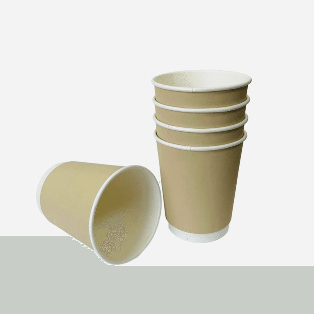 Disposable Double Wall Cup Light Brown  25pcs  9oz