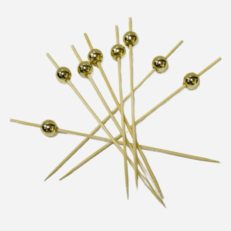 25 pcs Gold Pearl Cupcake Topper