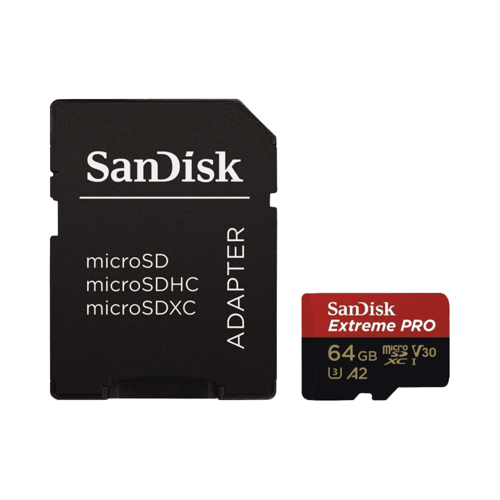 بطاقة ذاكرة SanDisk Extreme Pro UHS-I microSDXC سعة 64 جيجابايت مع محول SD