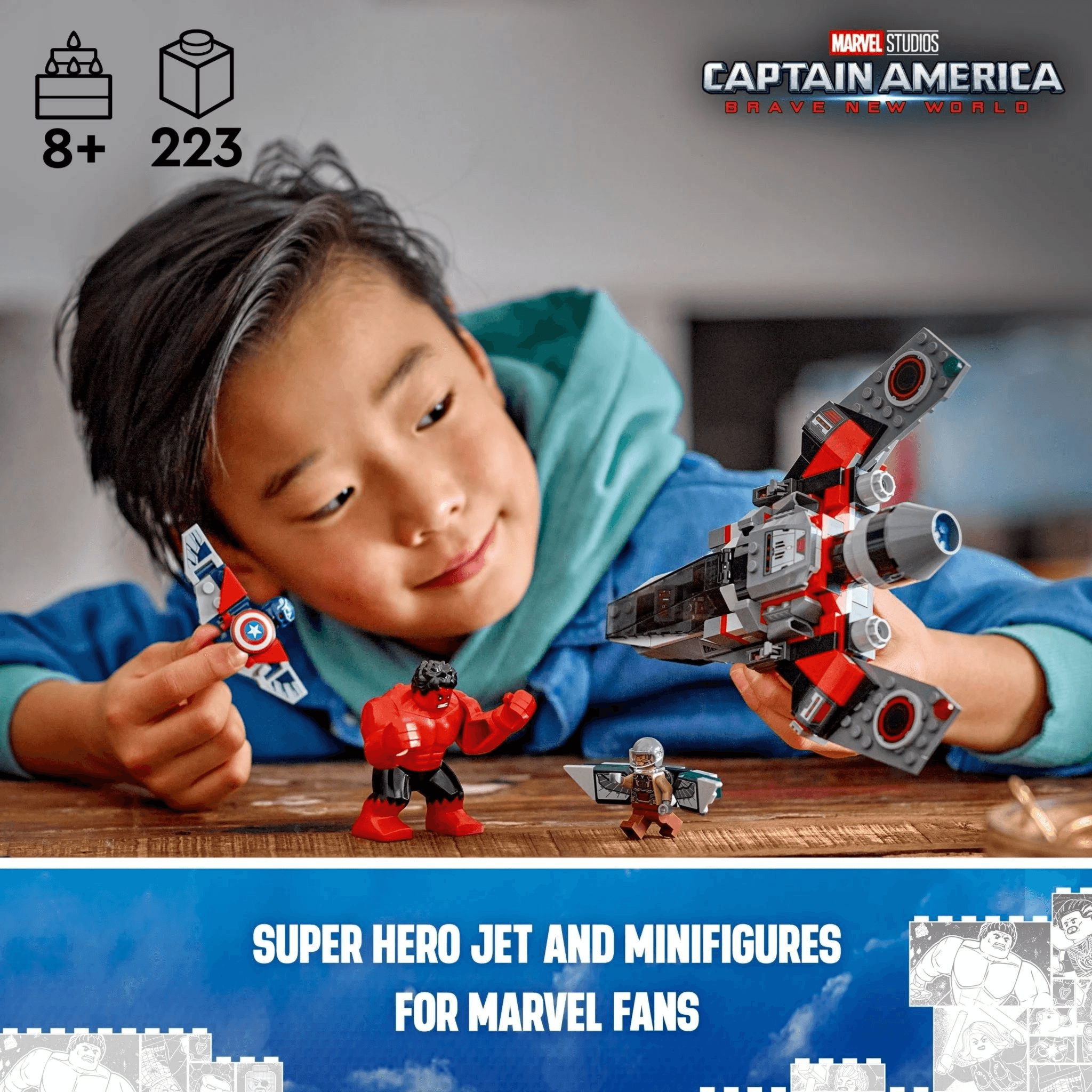 LEGO Marvel 76292 Captain America vs. Red Hulk Battle (223 Pieces)