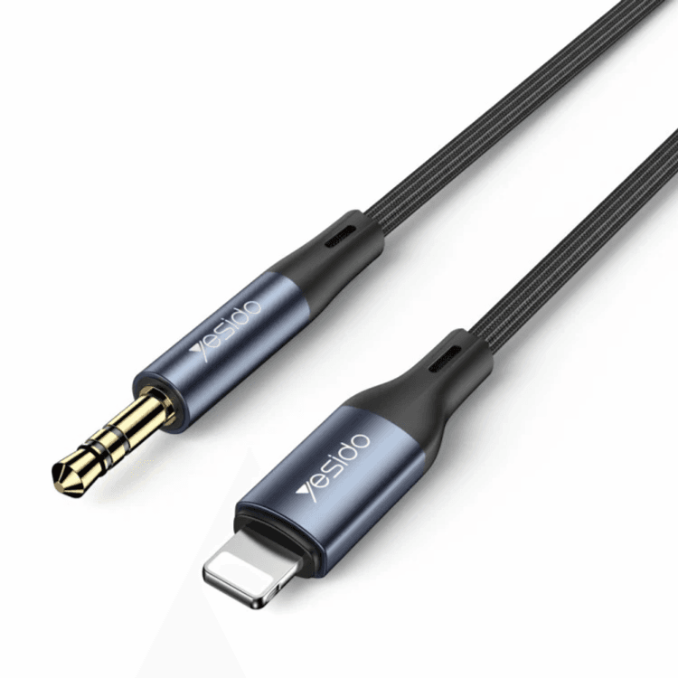 كابل محول Yesido Yau35 من Lightning إلى 3.5 مم Aux - أسود