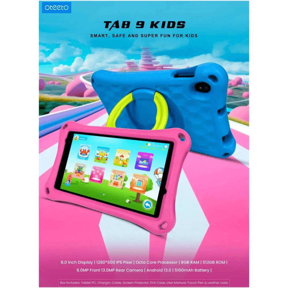 Oteeto Tab 9 Kids 8gb ram 512gb rom 8 inch -green