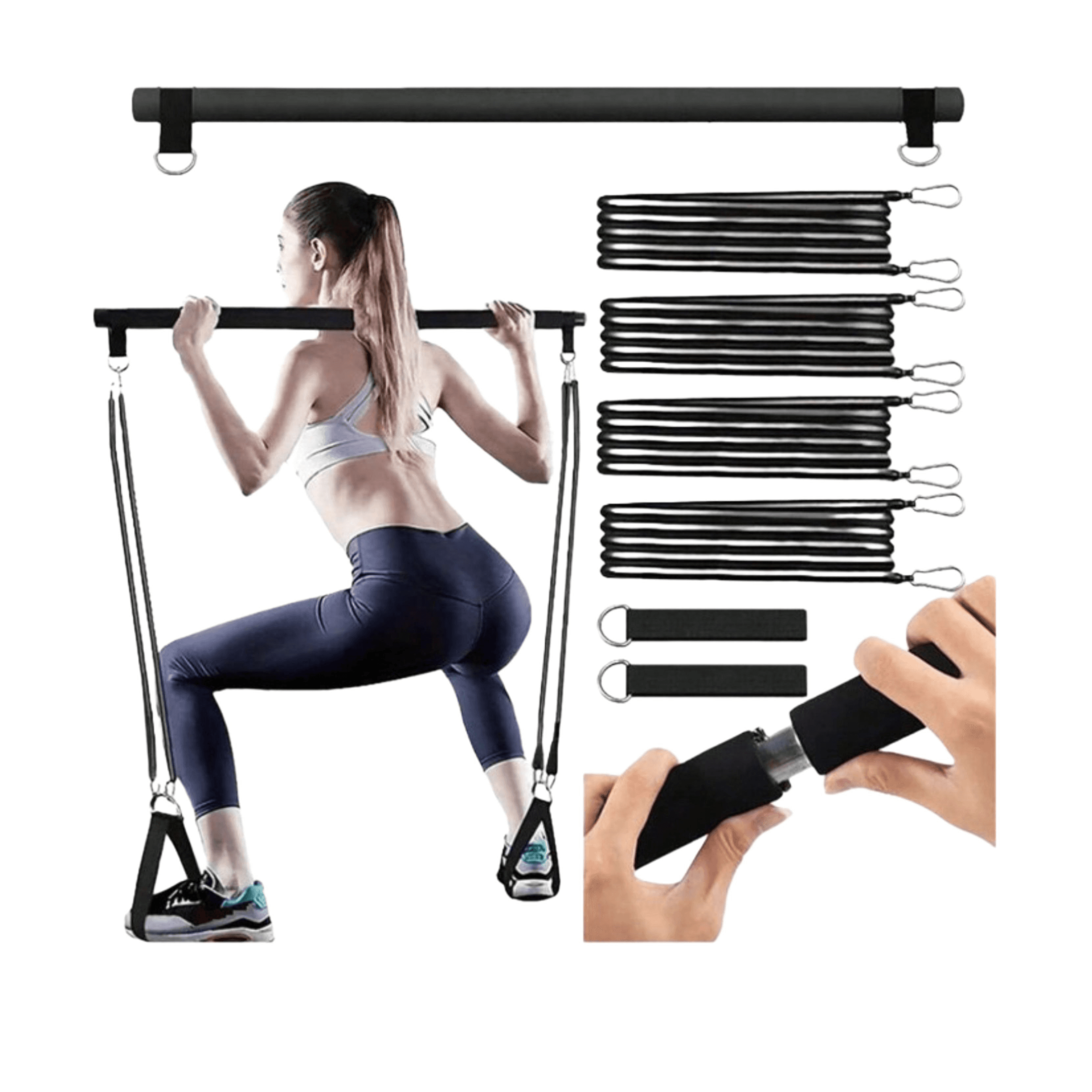 squad exersise stick + 2 elastic bands-TE62
