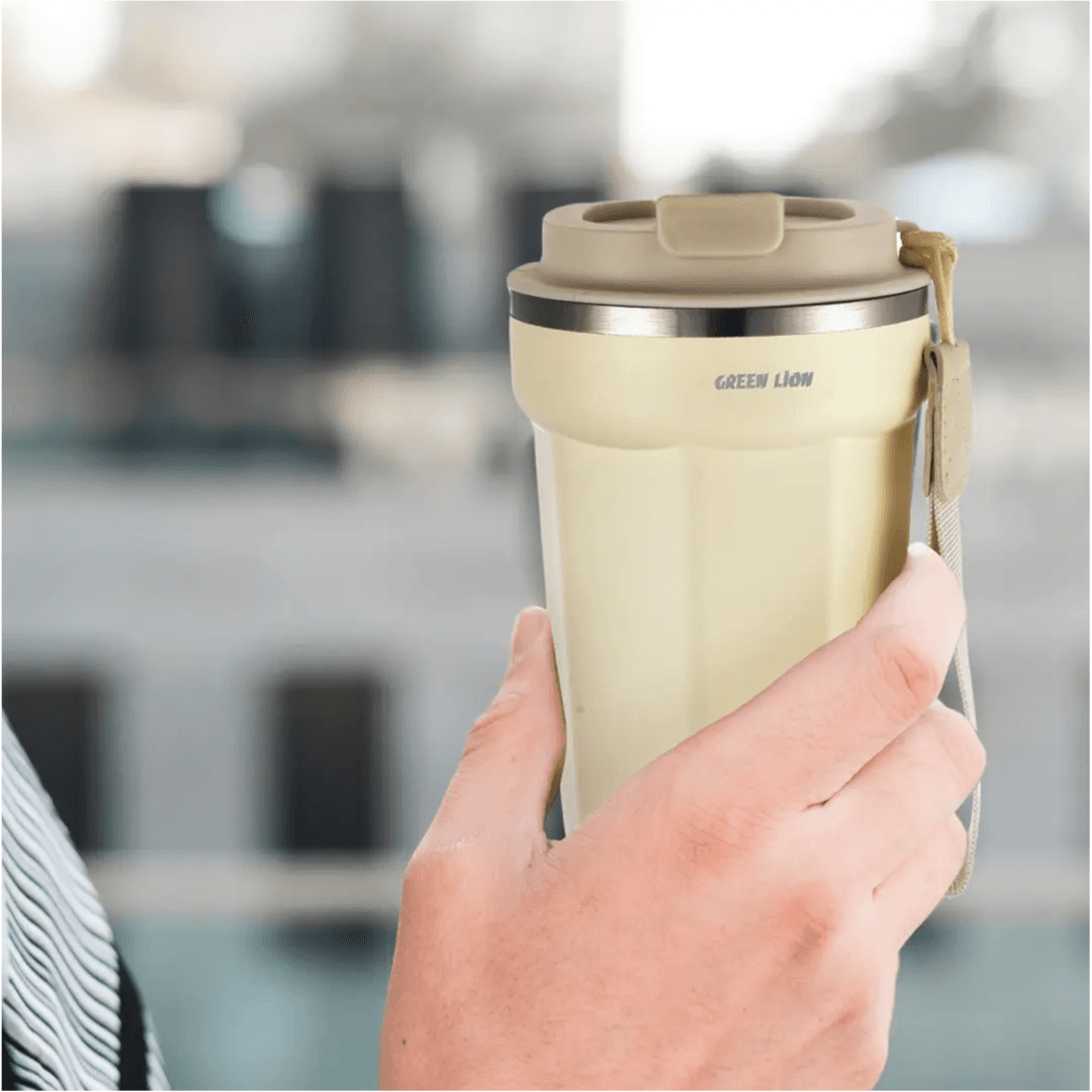 green Lion Vacuum Mug 380ml - Beige