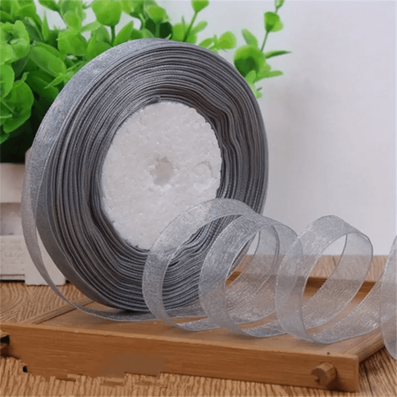 Organza Ribbon 10 yards - Silver