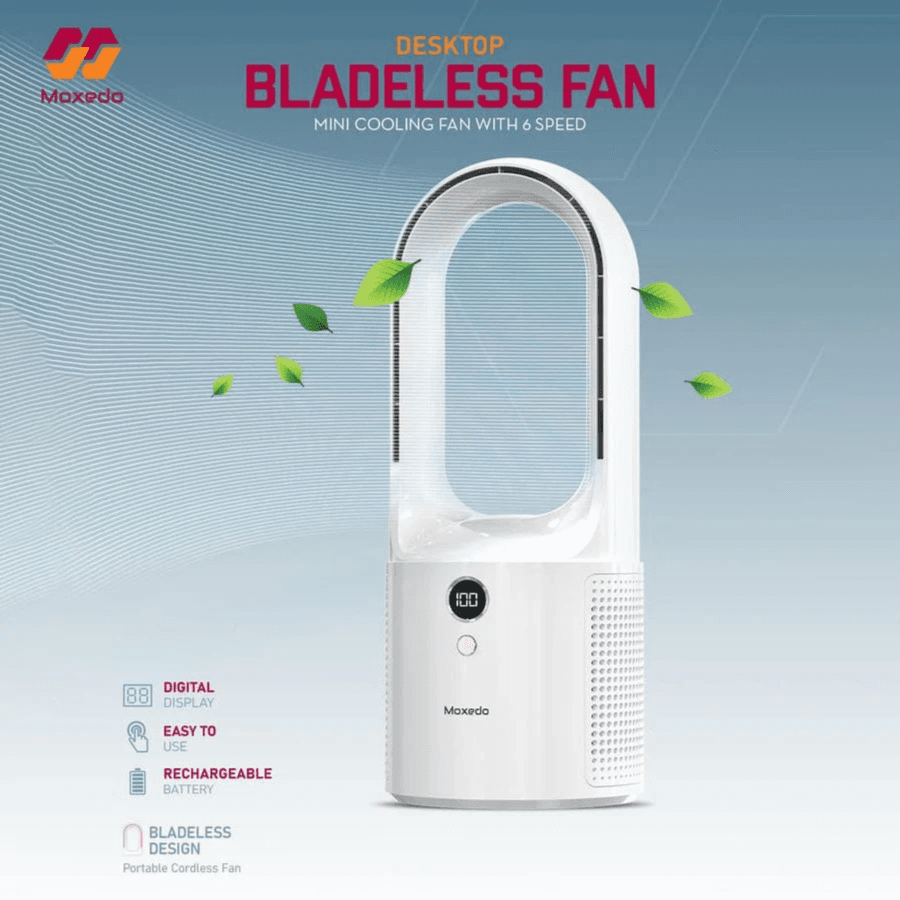 Moxedo Desktop Bladeless Fan, Mini Cooling Fan With 6 Speed