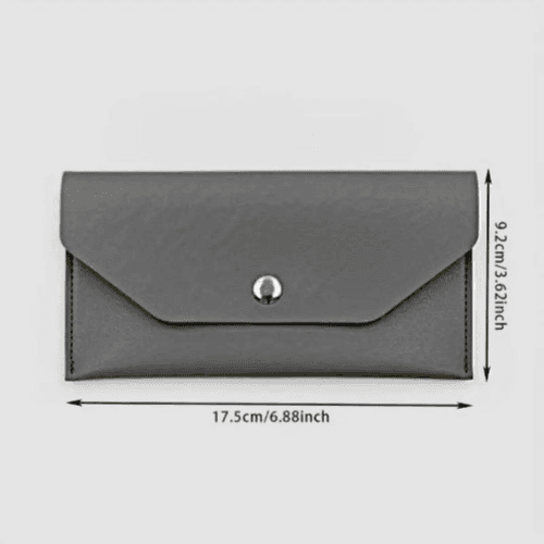 PU Leather Cash Envelope Wallet – Minimalist Money Organizer (Black)