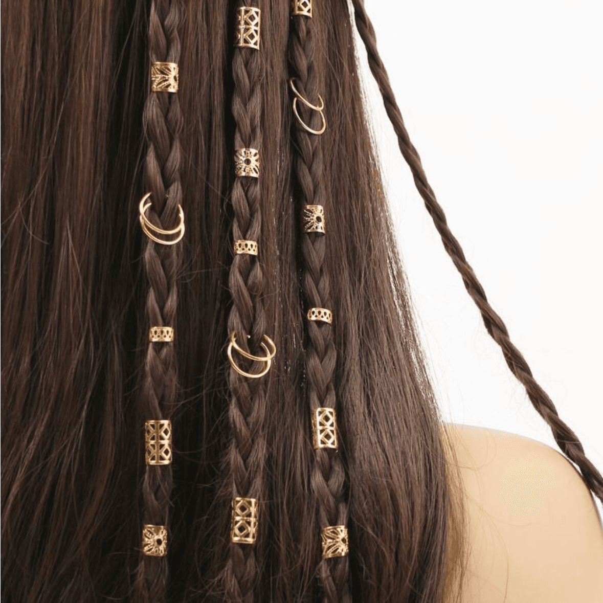 80Pcs- Hollow Out Hair Rings - Gold
