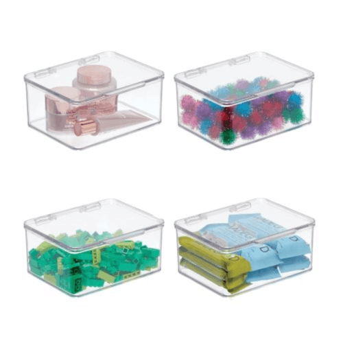 Clear Acrylic Phone Case Organizer with Lid – Desktop Storage Basket