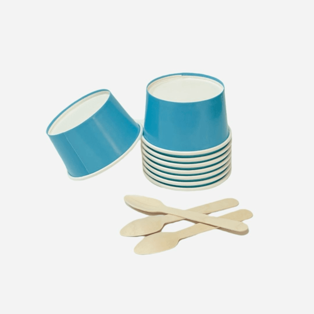 25 pcs Medium Ice Cream Cup and sweets - Blue 6oz (5 cm length & 8.5 cm diagonal 8.5)