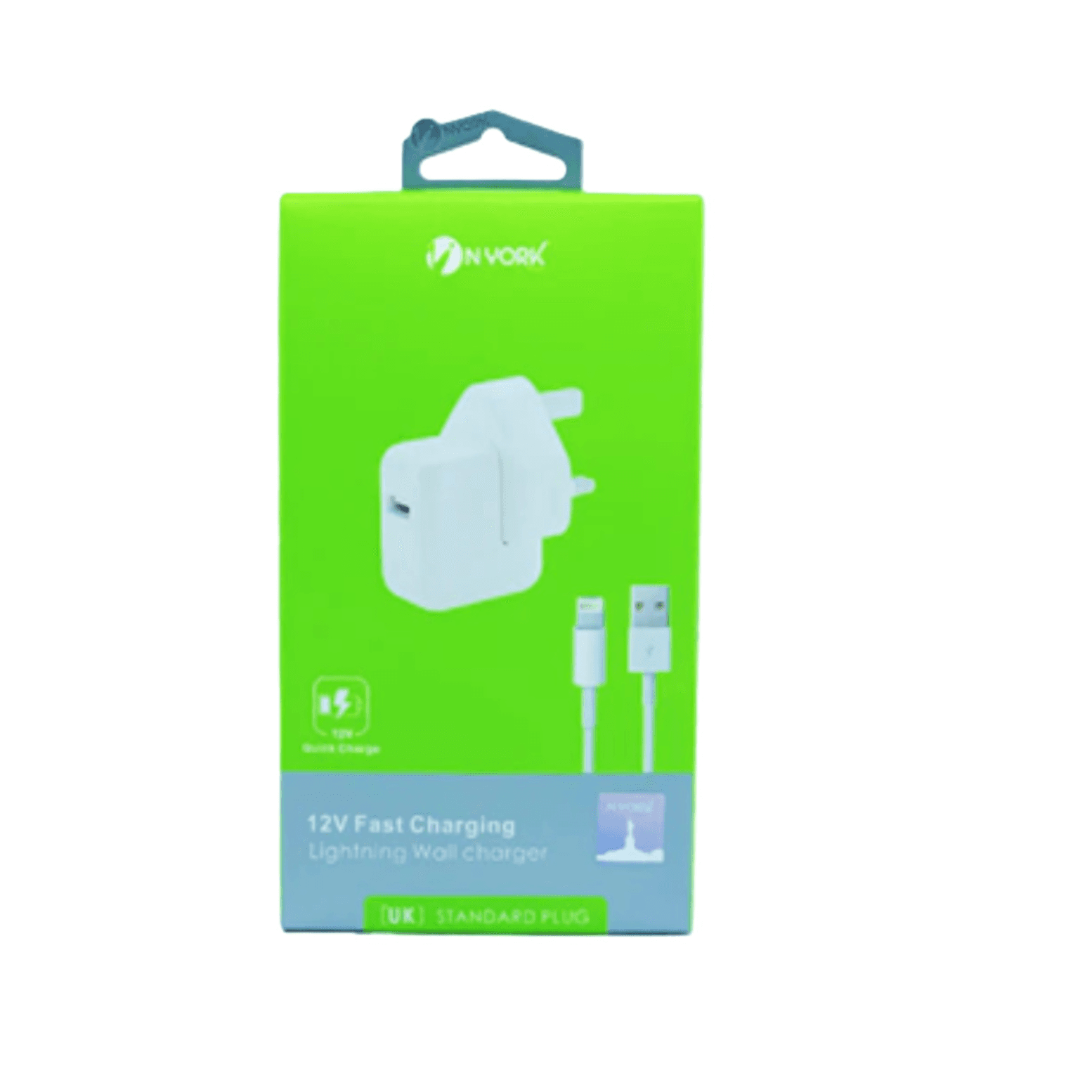 NYORK 12V IOS FAST CHARGER WITH LIGHTNING CABLE WHITE NYH-211