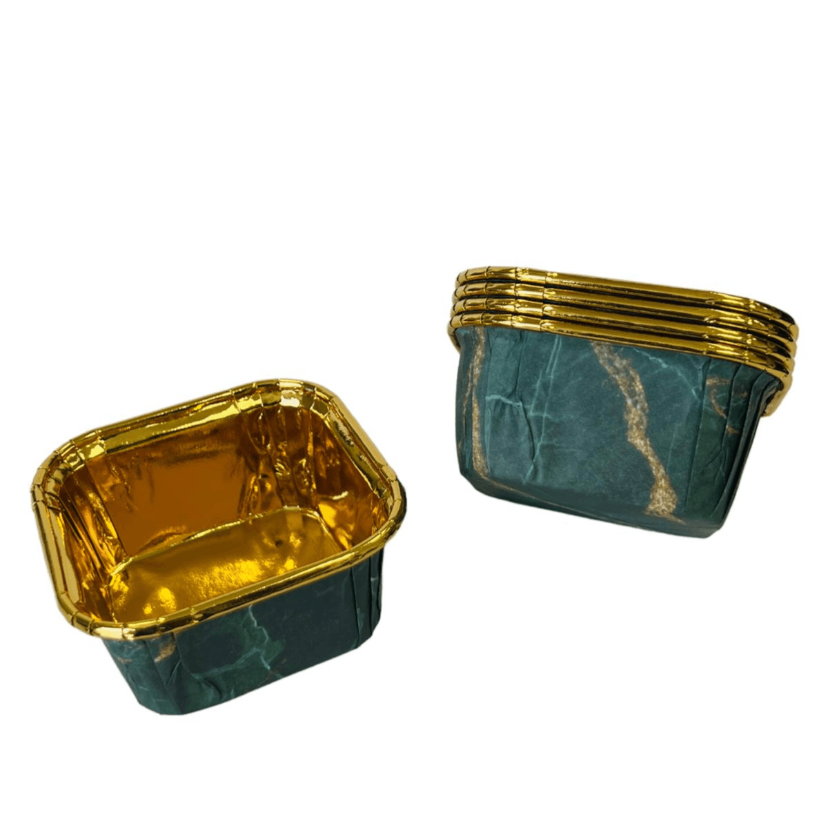 Cupcake Molder Square Green Granite 20pcs 6.5x6.5x3.5cm 
