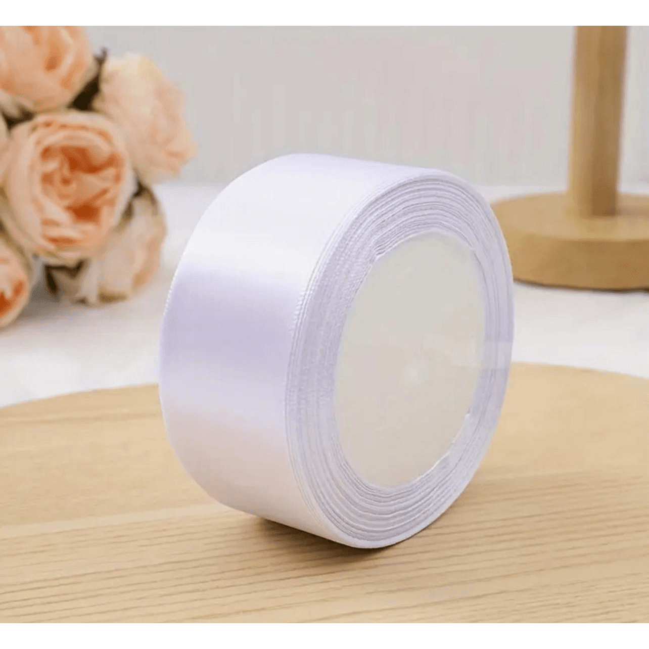 Satin Ribbon - White 22 Meters length x1 inch width