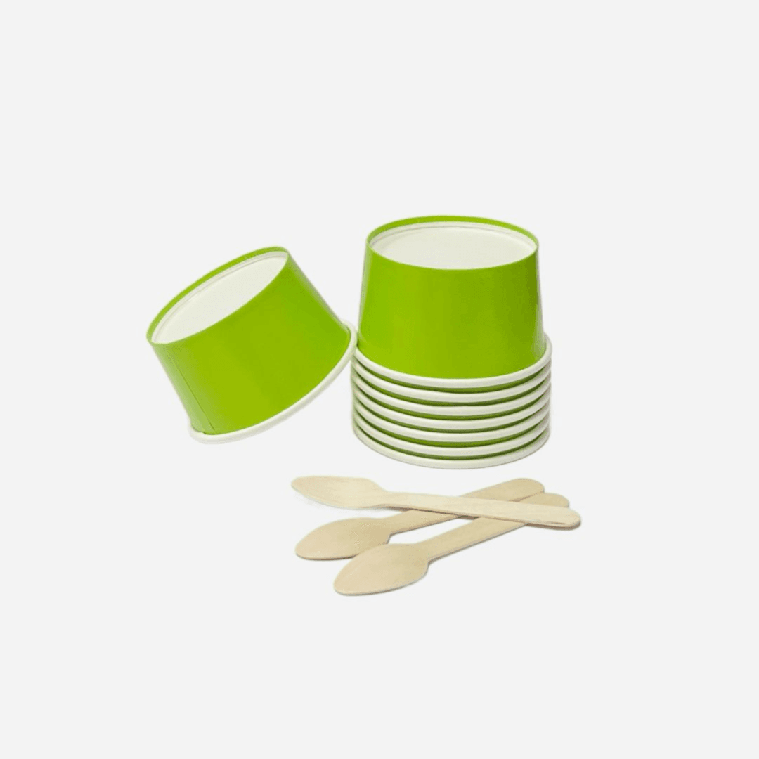 25 pcs Large Ice Cream Cup and sweets - Green 9oz (5 cm length & 9 cm diagonal)