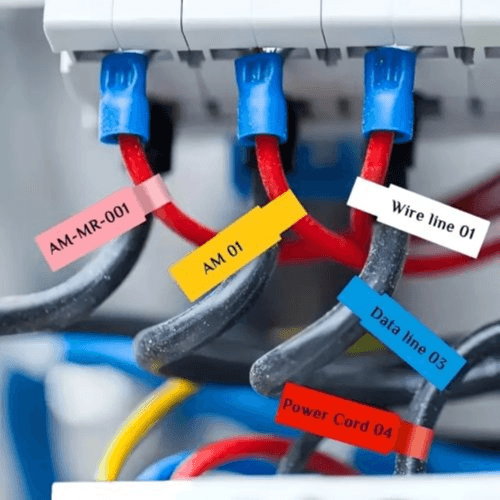 Phomemo - 30x25mm+45mm White Cable Labels for M110/M221/M120/M200 -100 Labels (1 Roll)