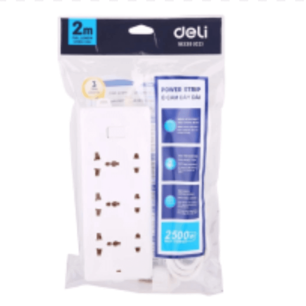 Deli Power Strip 3 Universal Plug 2 Meter