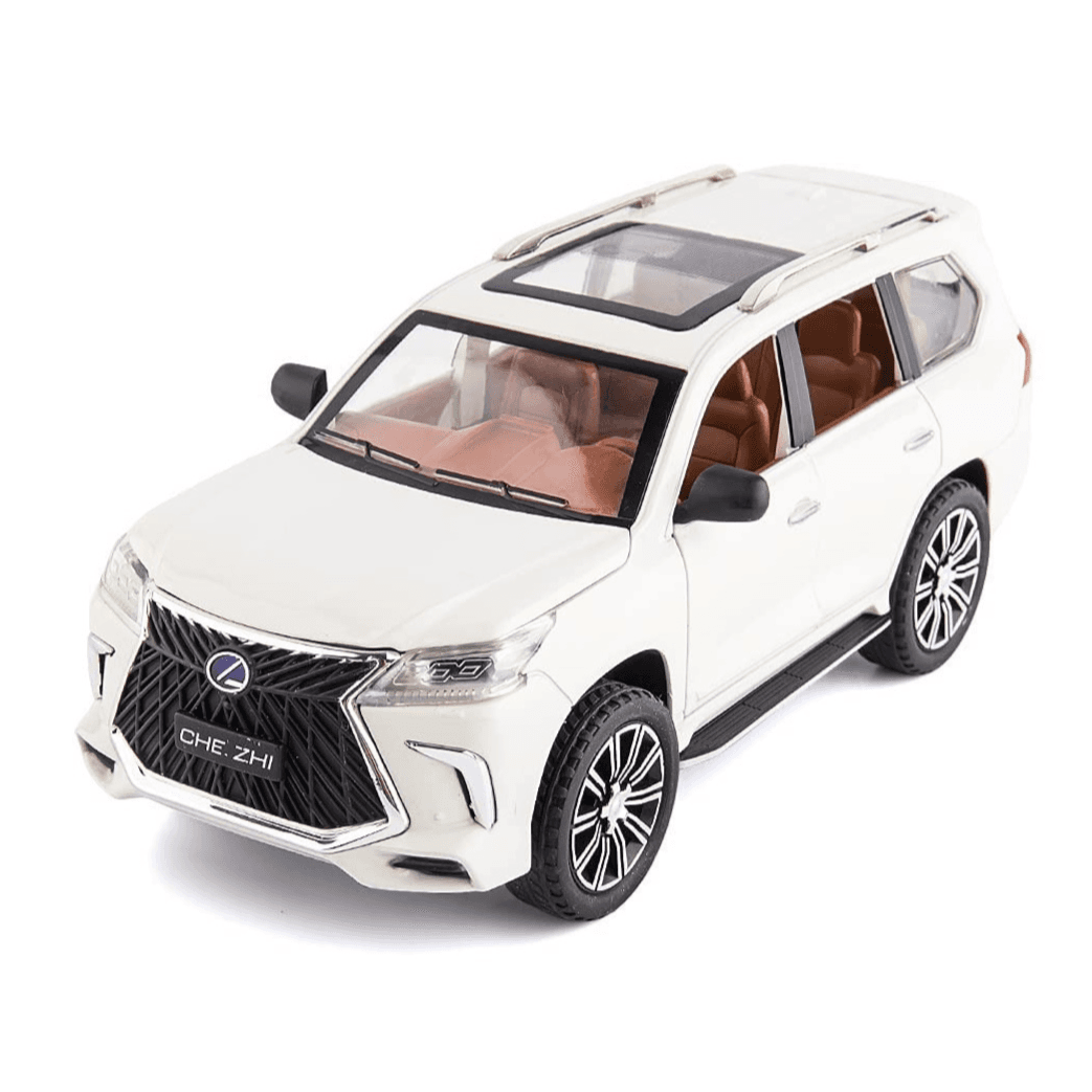 لعبة سيارة سحب معدنية مصبوبة من لكزس LX570 - أبيض