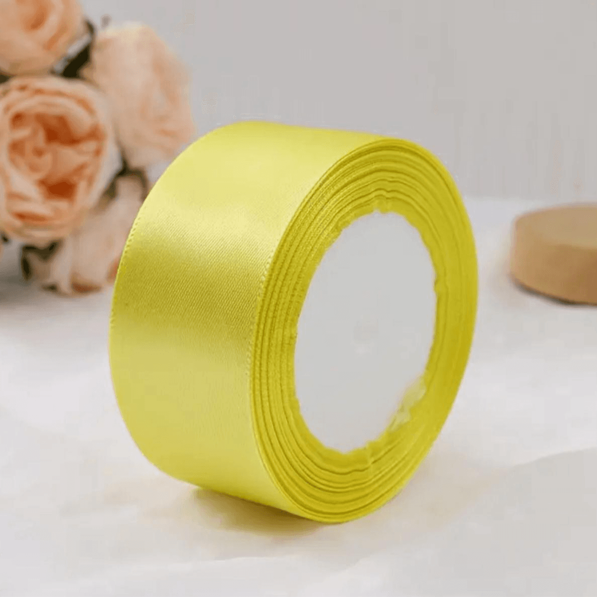 Yellow Satin Ribbon 22 Meters length  x 1 inch width