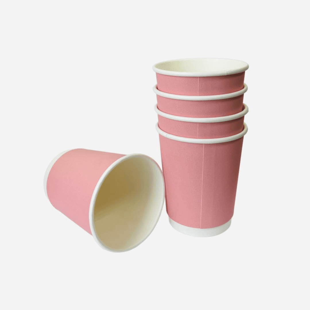 Pink Double Wall Disposable Cup 25 pcs 9oz