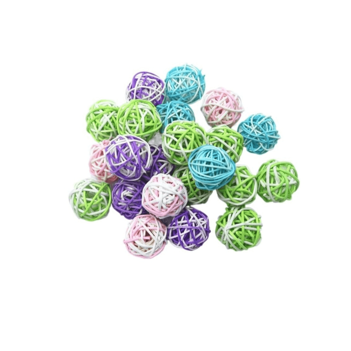 Rattan Ball for craft 7pcs Multicolor 25 mm