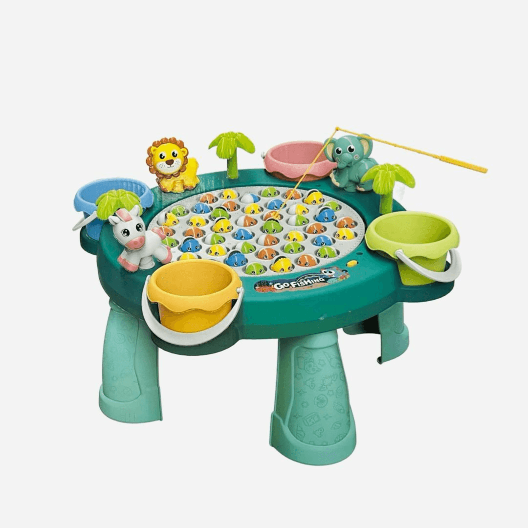 Zoo Fishing Electric Rotation Blue 4 Players 45 Pieces