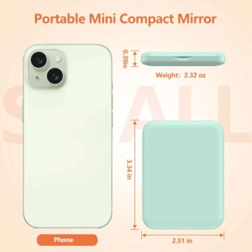 LED Travel Makeup Mirror - 1X/3X Magnified (Sea Green)