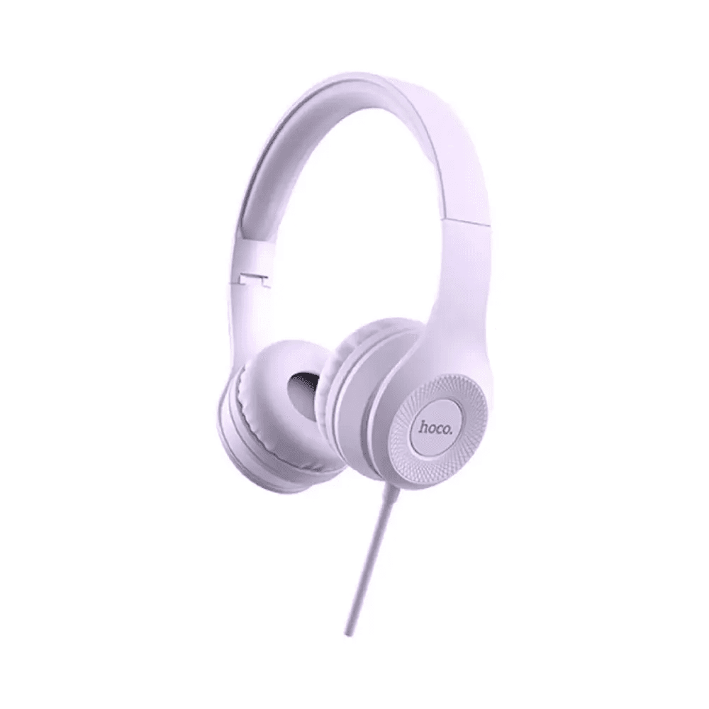 Graceful Charm Wired Headphones with Mic & One-Button Control 3.5mm PURPLE - Hoco W21 