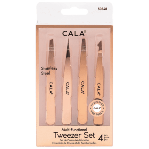 Cala Tweezer Set multi functional Stainless steel Rose Gold 4 pcs Code 50848